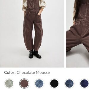 We the Free Good Luck Barrel Overalls - chocolate